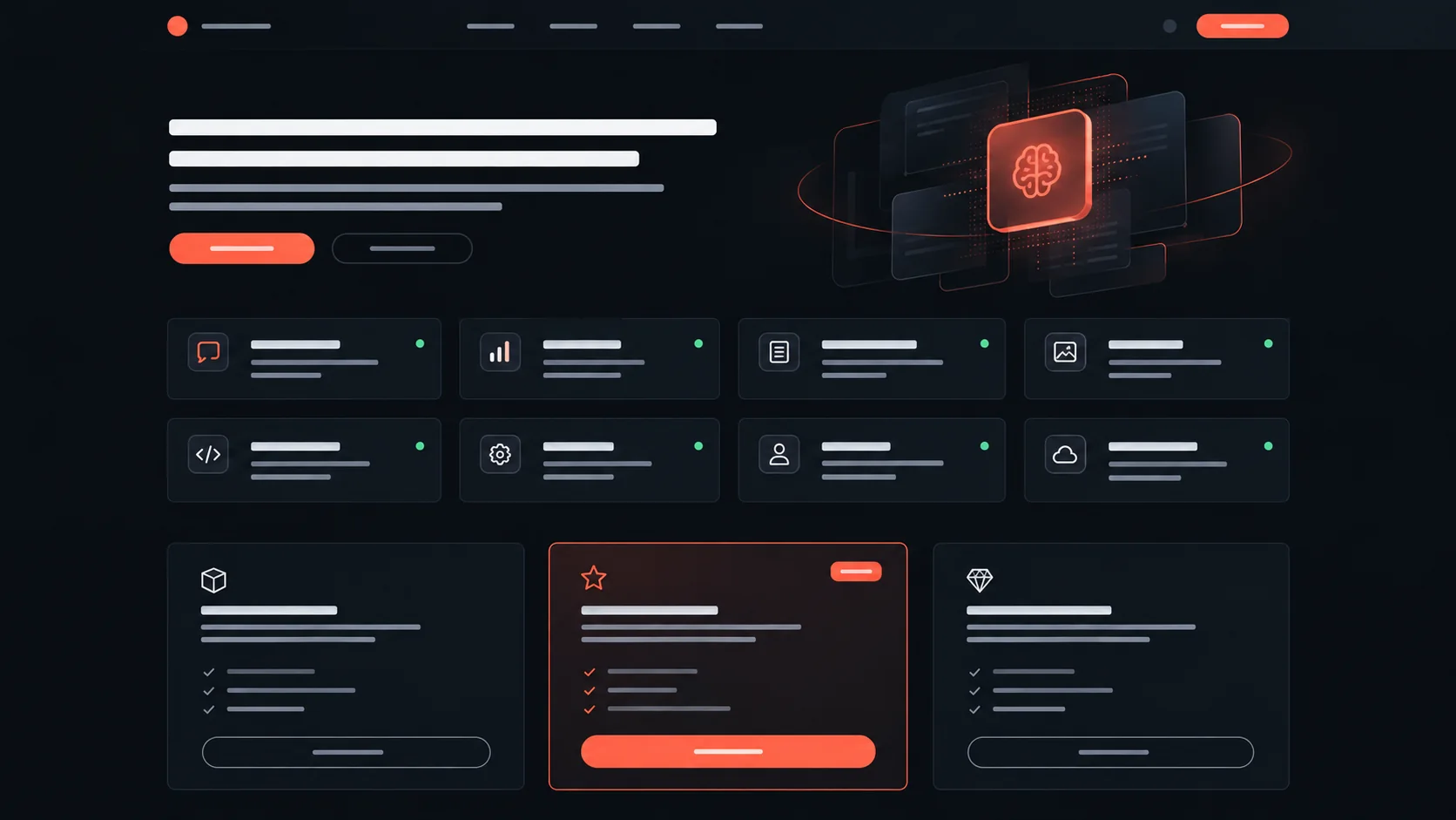 Платформа с плитками продуктов и тарифами